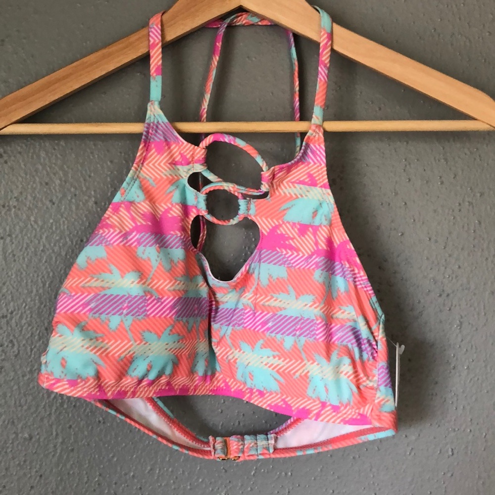 Hot Water Palm Tree Bikini Top Juniors Medium NWT